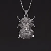 Nordic stainless steel Viking pirate double eagle sword pendant for men with domineering single-sided titanium  necklace ac