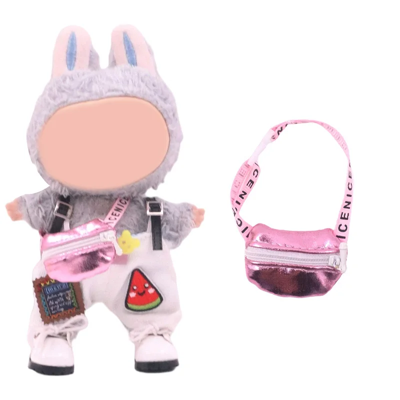 Odpowiednie akcesorium dla lalek Labubu 17 cm - saszetka biodrowa w różnych kolorach, kolorowa torba z efektem gradientu, prezent dla dzieci.