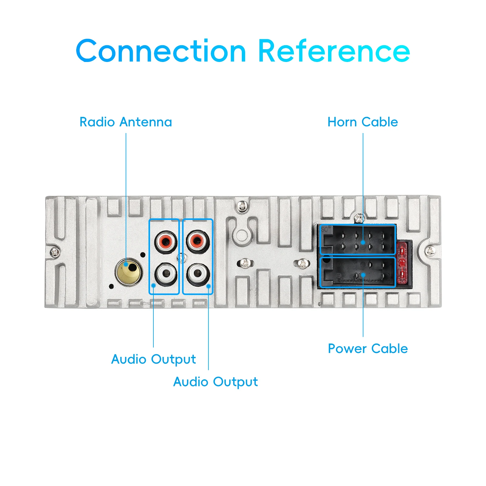 Podofo Auto 1din Audio Radio Bluetooth Stereo MP3-Player FM-Empfänger unterstützt Telefonaufladung AUX/USB/TF-Karte mit Telefonhalterung – Detail 13