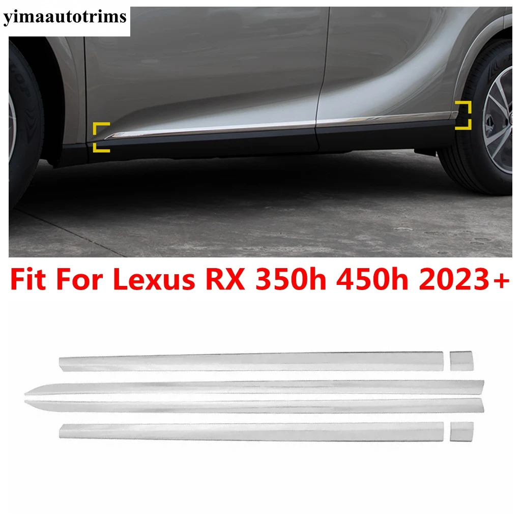 

Car Side Door Body Strip Protection Decoration Cover Trim For Lexus RX 350h 450h 2023 2024 Stainless Steel Accessories Exterior