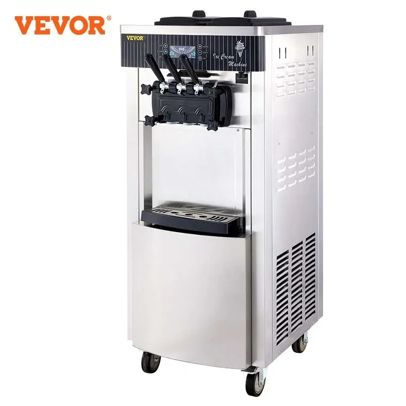 VEVOR Commercial Soft Ice Cream Machine 2200W  20-28L/H Ice Cream Maker Double 6L Hoppers Ice Cream Making Machine YKF-8228H