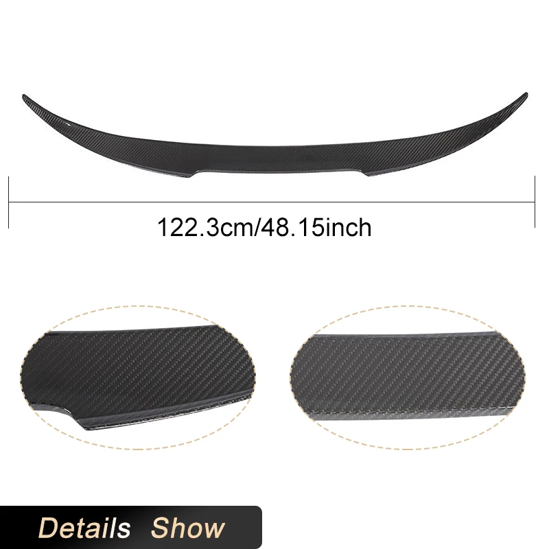 أجنحة سبويلر خلفية من الكربون الجاف لسيارات BMW 8 Series G16 M8 840i M-Sport 2018-2020 سباق السيارات الخلفي سبويلر التمهيد الجناح الشفاه #5