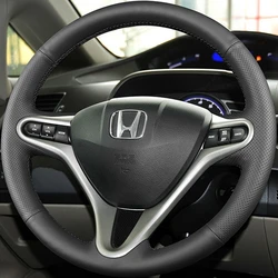 For Honda Fit Jazz City 2009-2013 Insight 2010 2011 2012 2013 2014 Hand-stitched Car Steering Wheel Cover