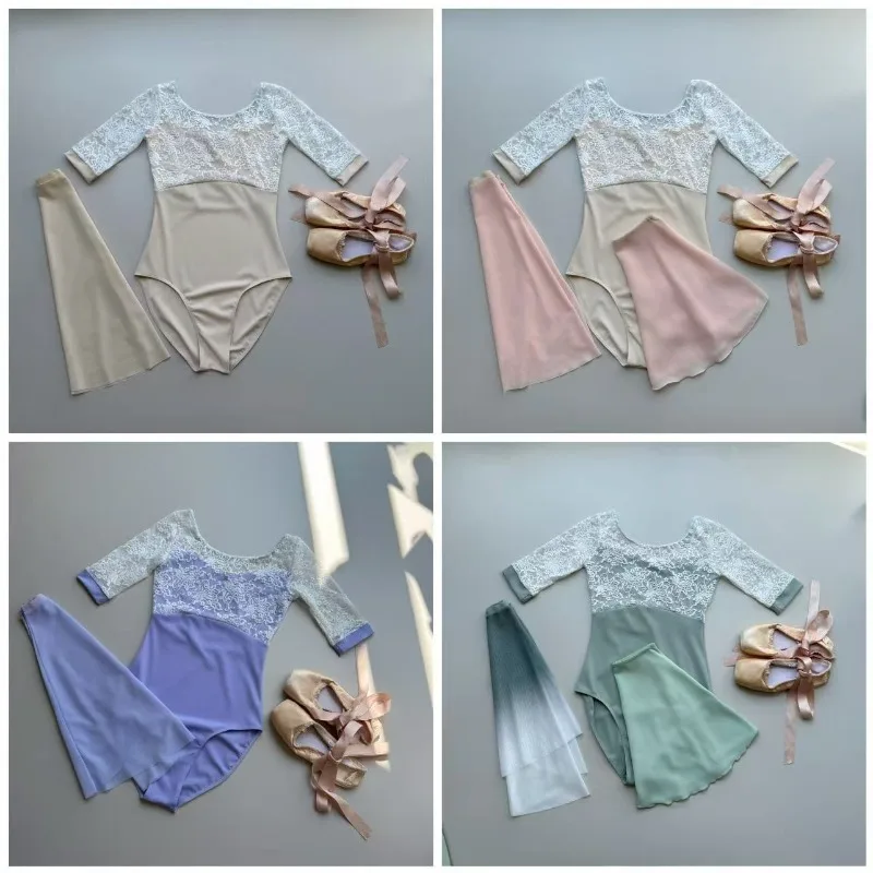 Customized Ballet Dance Leotard Basic Training Gymnastics Uniform Lace Art Exam Practice Pilates Body Shape Aerial Yoga Jumpsuit