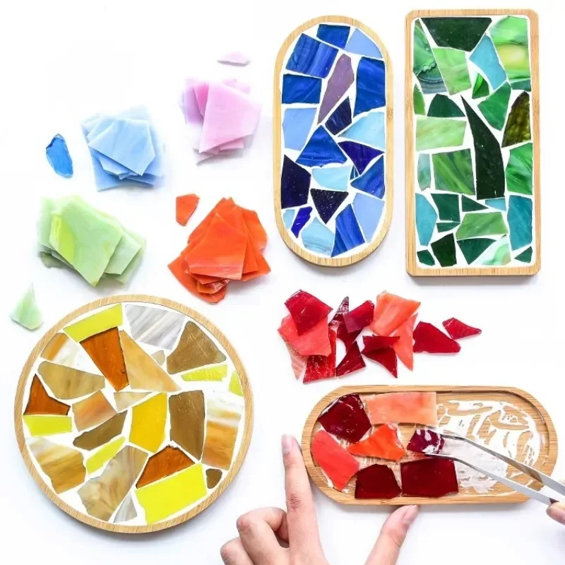 100g Irregular Shape Mica Mosaic Tiles DIY Craft Colored Fragments Glass Tile Mosaic Making Materials Home Decoration