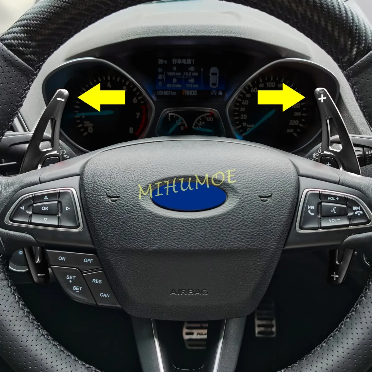Aluminum Steering Wheel Shift Paddle Shifter Extension For Ford Kuga Escape Focus EcoSport Accessories Black