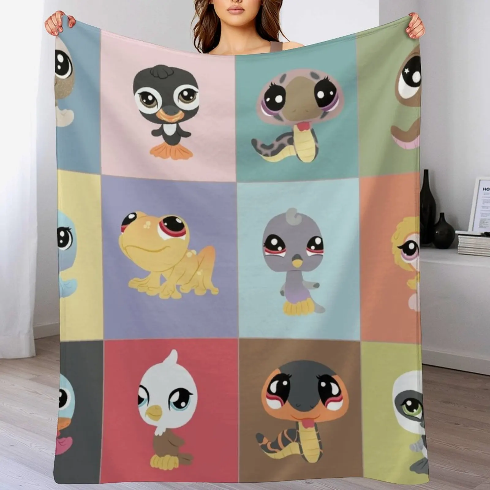 

LPS Animals Volume Three Throw Blanket Soft Solid Color Blanket for Couch Bed