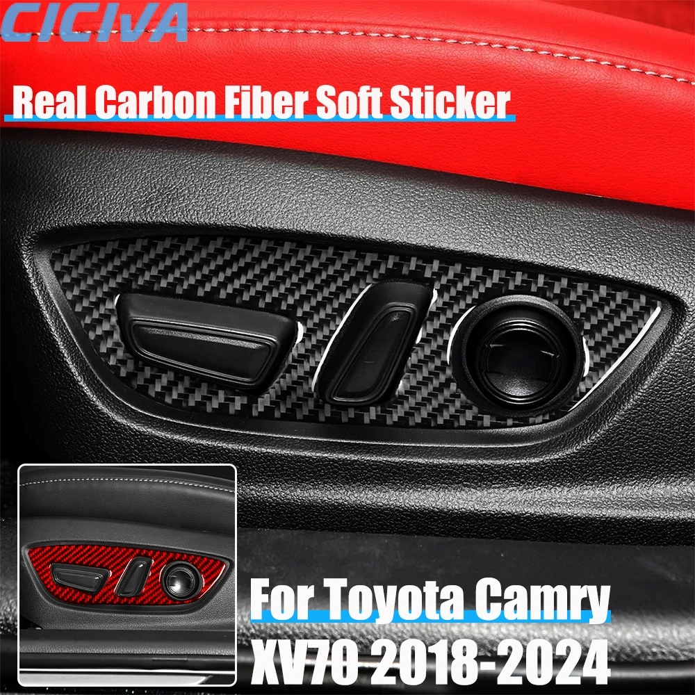 

Carbon Fiber Car Accessories Driver Seat Adjustment Cover Soft Sticker For Toyota Camry XV70 2018 2019 2020 2021 2022 2023 2024