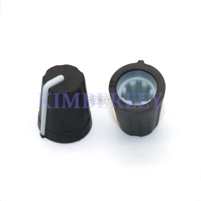 20 Piece Potentiometer Knob Cap Rubber half-shaft Knob Cap Plastic Soft Rubber Knob Sound Knob half-shaft Bore 6MM