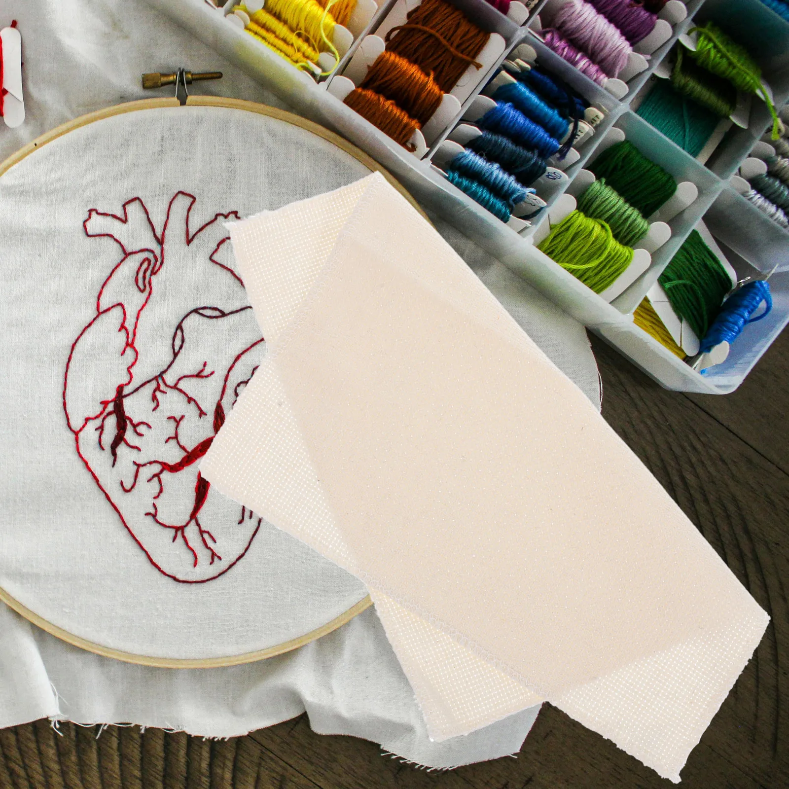 

4pcs Linen Fabric For Punch Needle Tufting Cloth Diy Embroidery Gridding Craft Kit Beginners Stitching Project Cross-Stitch