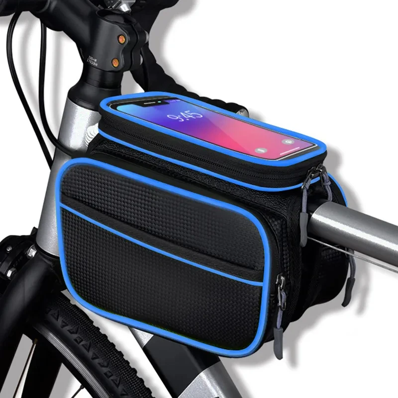 Borse per biciclette antipioggia custodia per telaio tubo anteriore borsa per telefono per bici borse laterali per moto borse per bici accessori per