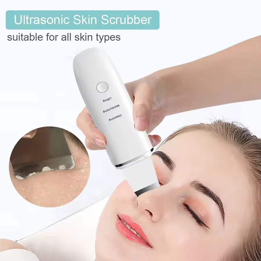 Spatola per il viso a vibrazione elettrica Scrubber per la pelle ad ultrasuoni per il viso Dispositivo per la rimozione dei punti neri per una pulizia profonda