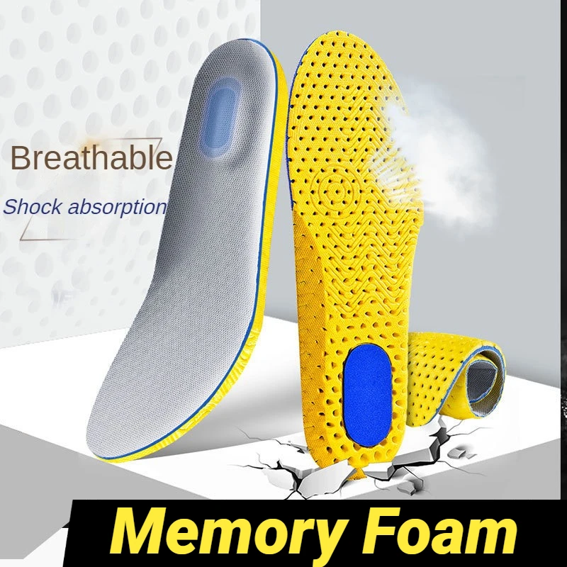 New Memory Foam Men's Sport Shoe Insoles Comfort Thin Cushioning Orthotic Sneaker Inserts for Man Breathable Running Innersoles