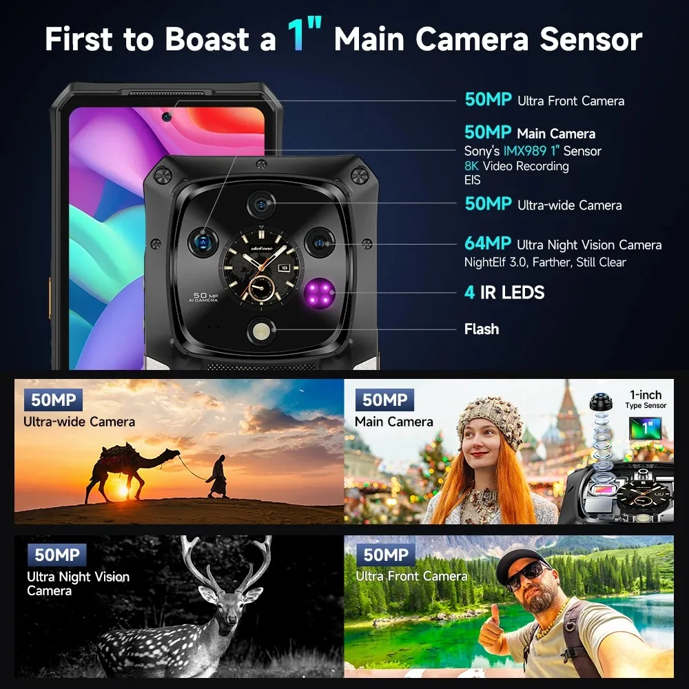 Ulefone Armor 28 Pro 5G AI هاتف متين 6.67 بوصة AMOLED 64MP هاتف ذكي 120 وات MTK الأبعاد 7300 10600mAh 512GB ROM هاتف محمول