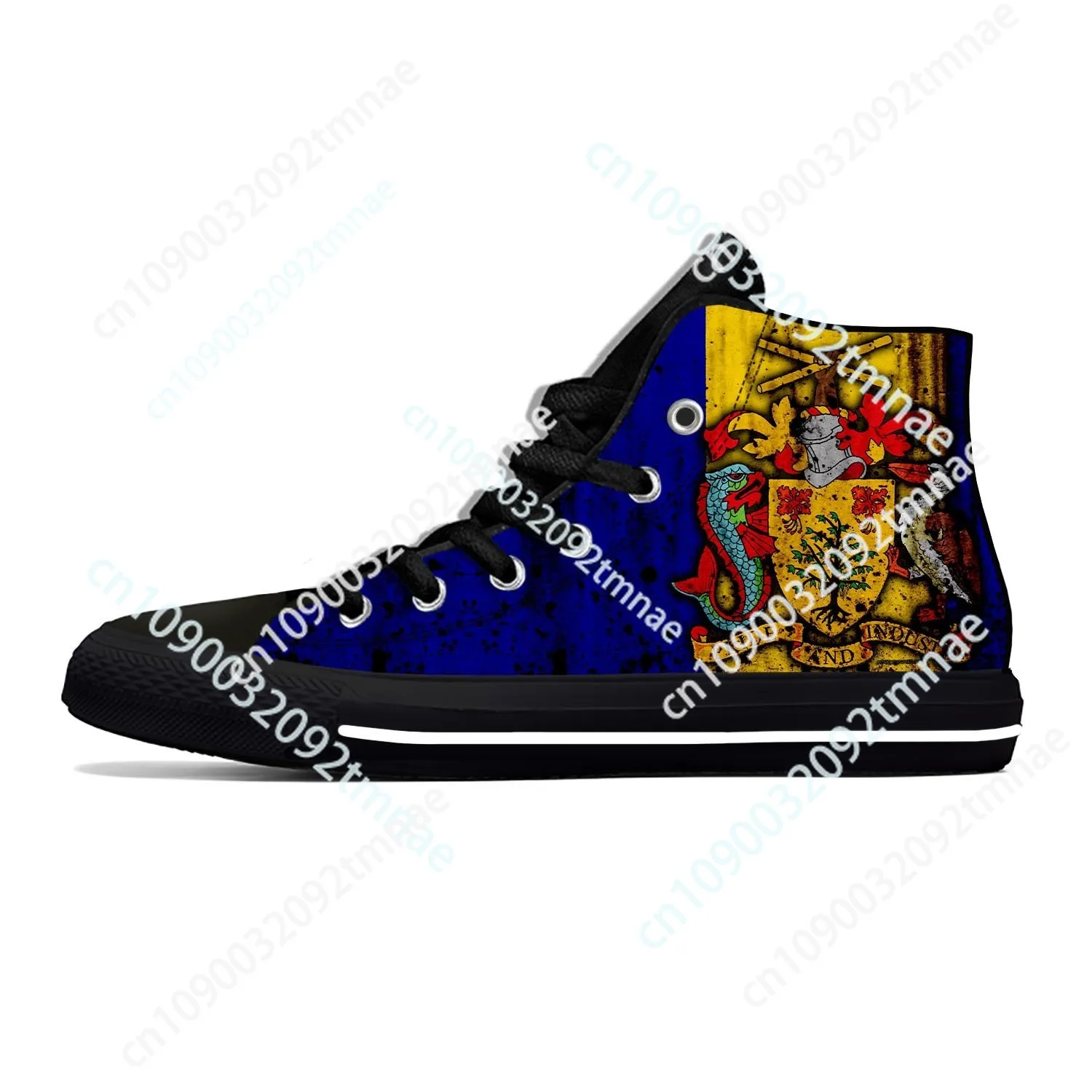 

Barbados Flag Patriotic Pride Cool Funny Fahsion Casual Cloth Shoes High Top Comfortable Breathable Custom Men Women Sneakers