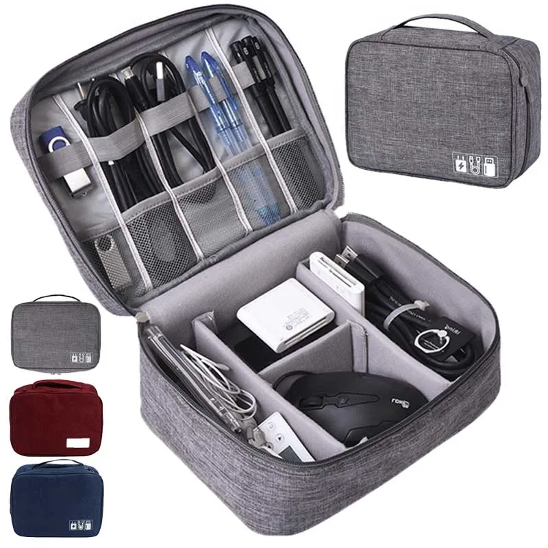 Kabel-Aufbewahrungstasche, Organizer, digitaler elektronischer Organizer, tragbar, USB, Datenleitung, Ladegerät, Stecker, Aufbewahrungstaschen, Reise-Kabel-Organizer