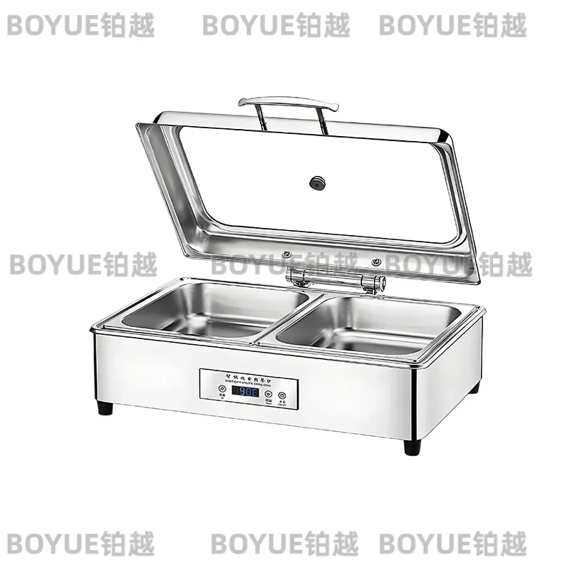 Stainless Steel Electric Buffet Warmer Dry Heat Food Display Chafing Dish Insulation Pot for Breakfast Catering Service