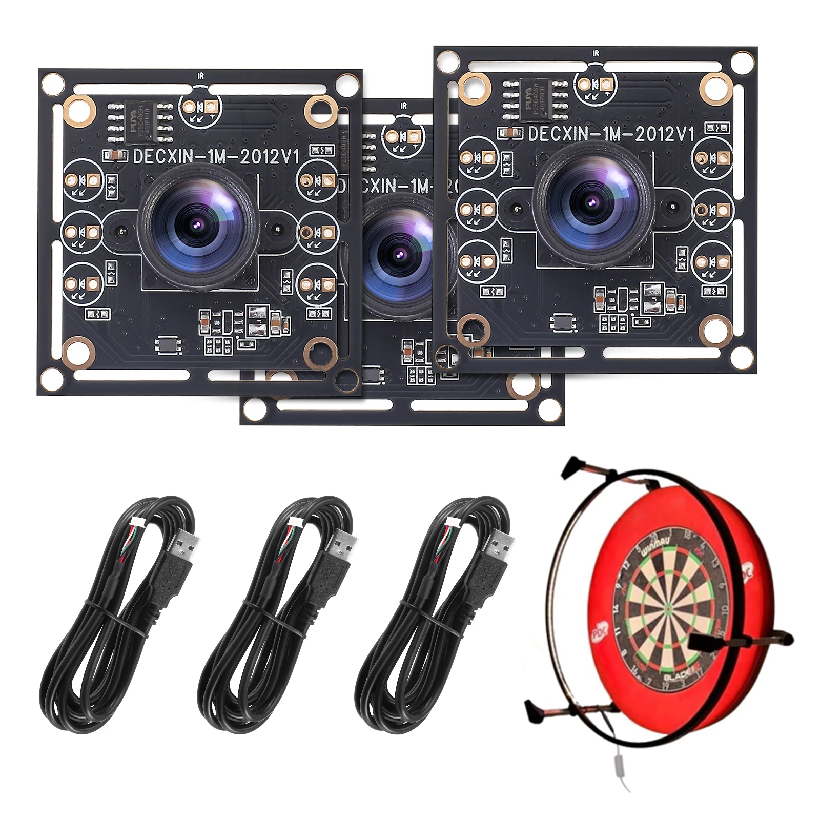 Module caméra OV9732 100 degrés pour système de caméra de voiture, 3 ensembles, 1280 x 720, 30 ips, détection de visage, capture d'image, câble 2 m