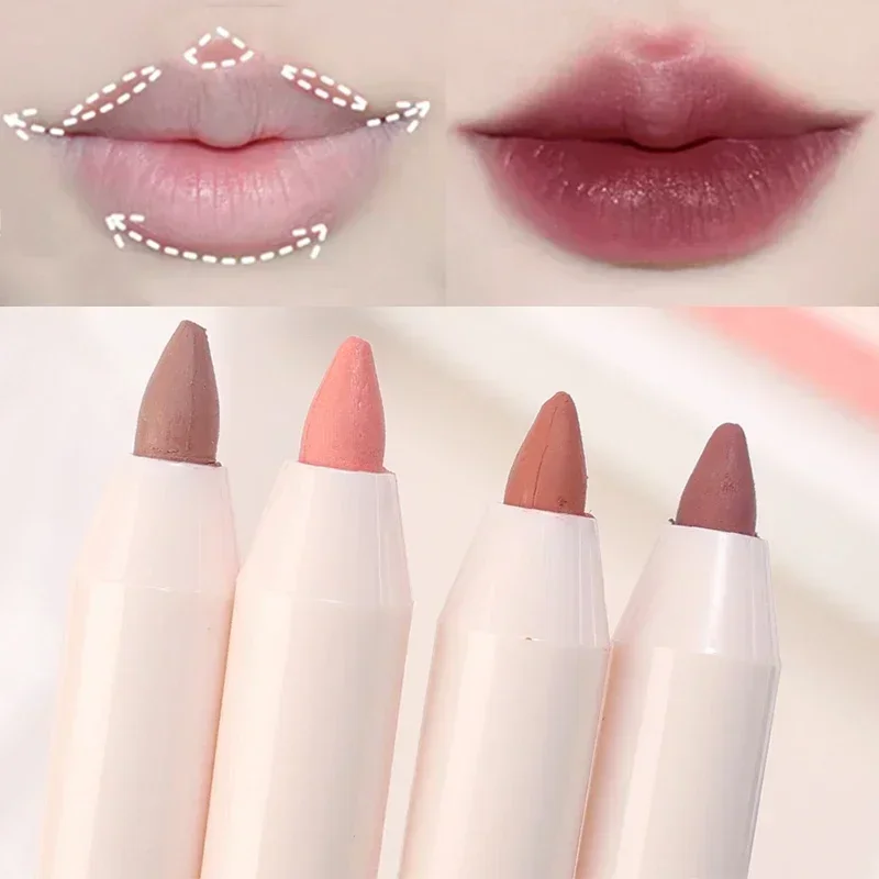 Nude Pink Lip Liner Pencil Waterproof Lasting Smooth Contouring 3D Lips Lipstick Moisturising Non-stick Cups Lipliner Makeup Pen