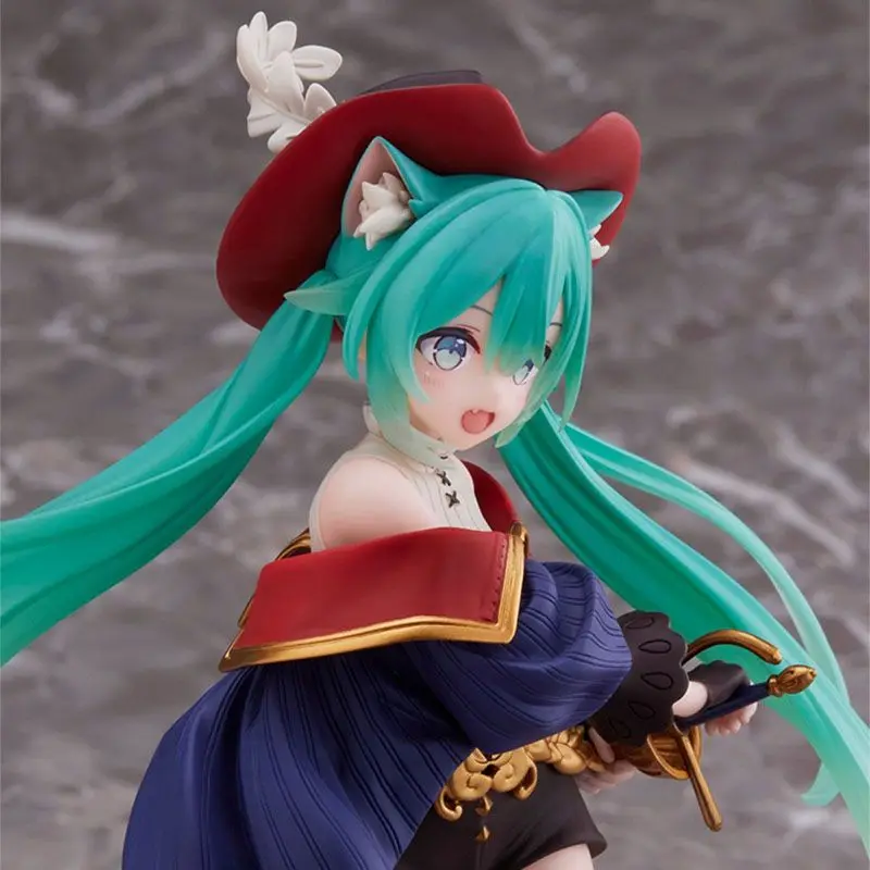 Bandai HATSUNE MIKU Anime Fairytale Paese delle Meraviglie Gatto in Stivali Figura Modello Bambola Animazione periferica Decorazioni per il desktop Giocattoli per bambini