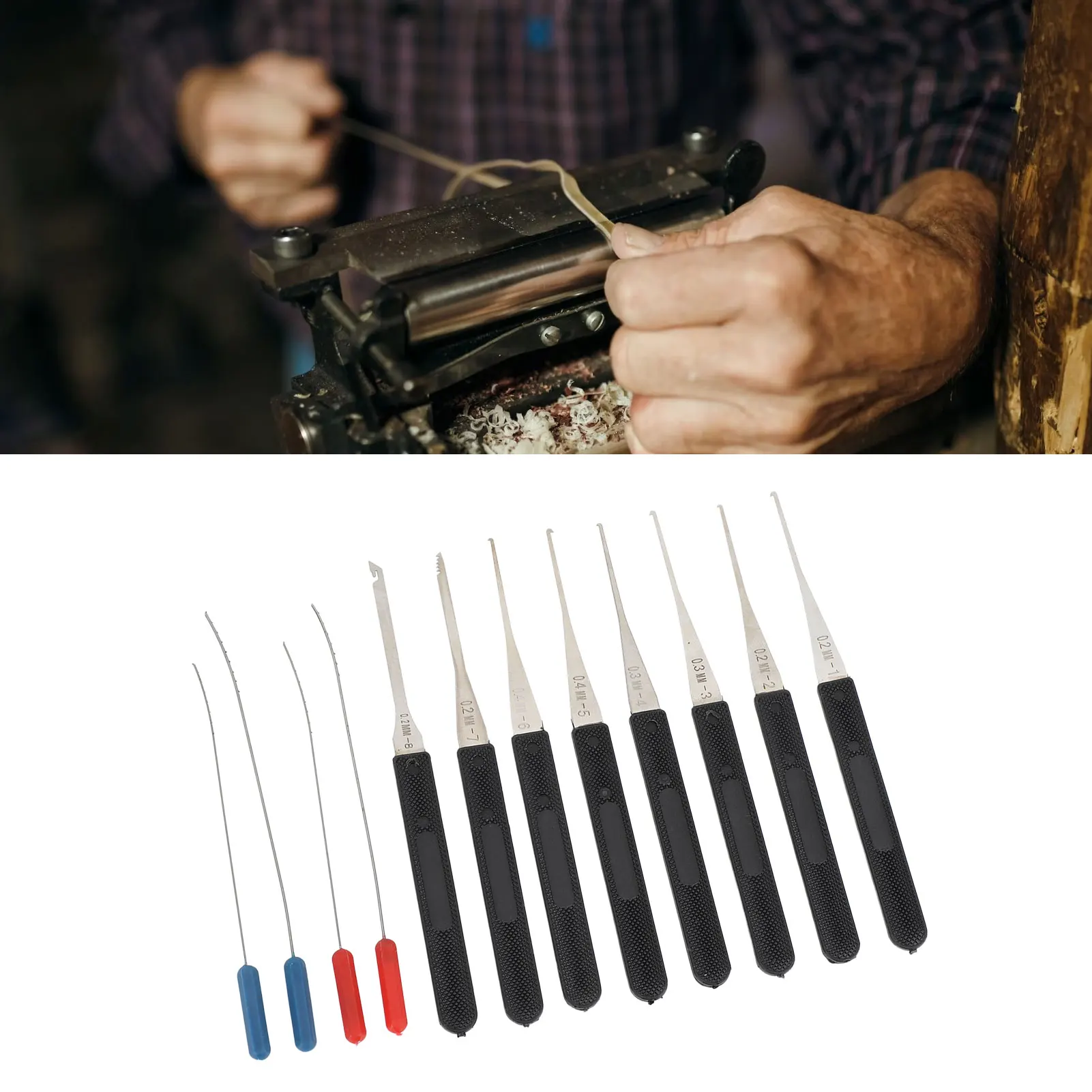 Broken Key Extractor 0.2‑0.4mm Broken Key Extractor Pick Tool Set Kit for Repair Maintenance Key Extractor Tool