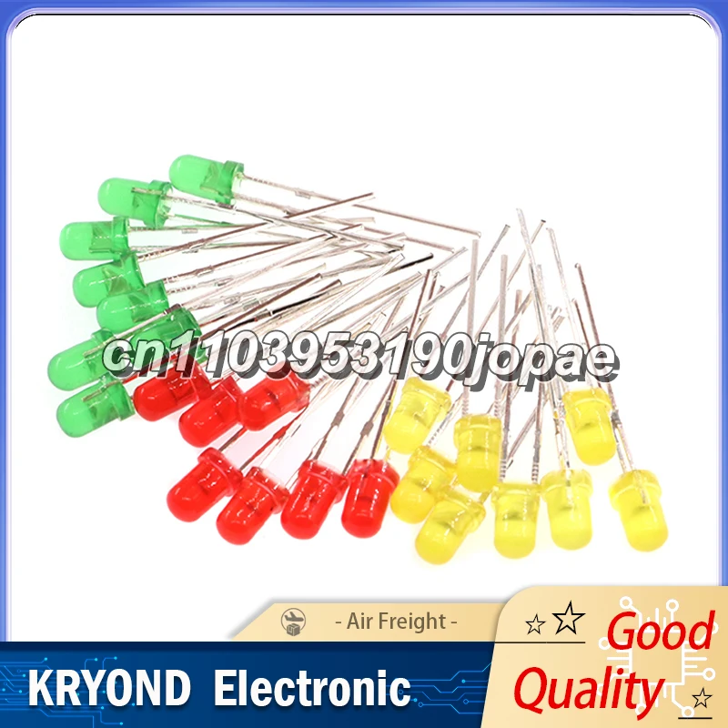 1000PCS Round LED Light Emitting Diode F5 5MM F3 3MM Ultra Bright Green/Yellow/Blue/White/Red