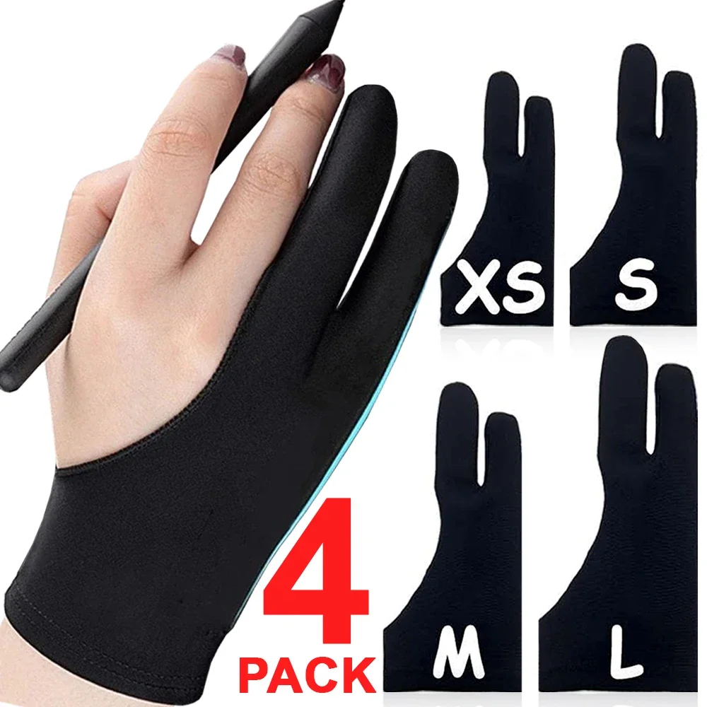 Palm Rejection Artist Two-Finger Glove for IPad Tablet Graphic Drawing Monitor Painting Anti-fouling Tablet Screen Touch Gloves