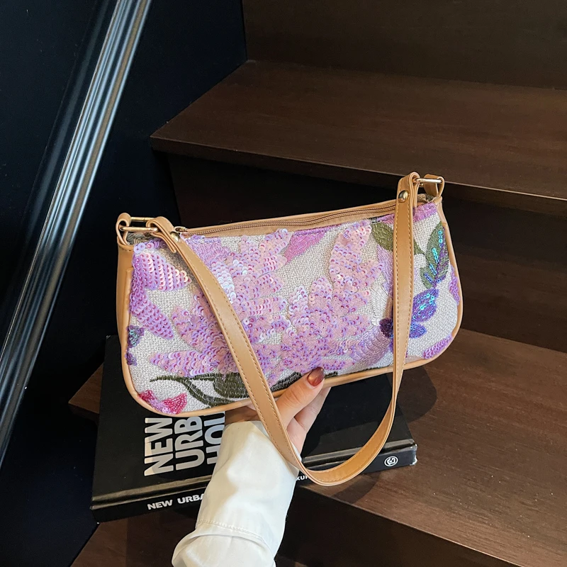 

Chinese Style Small Underarm Bags for Women 2025 Embroidery Shoulder Bags Females High Quality Handbags And Purses