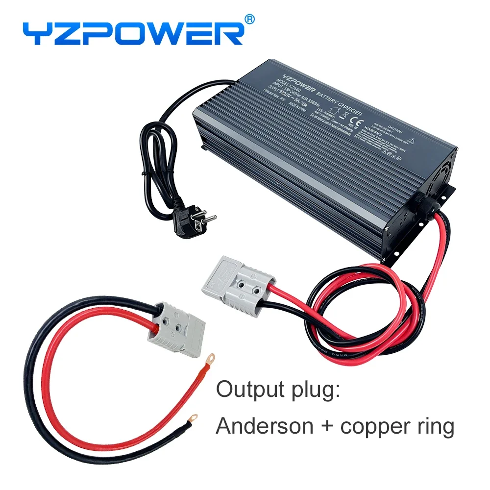 

YZPOWER 58.4V 20A lifepo4 battery charger 16S 48VLifepo4 battery pack universal DC high efficiency charging with cooling fan