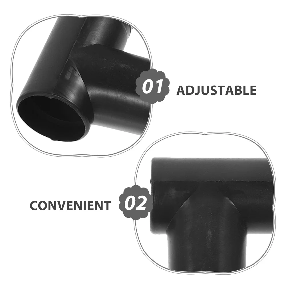 6Pcs Right Angle Connector for Drying Rack Black Plastic Joints Sturdy Floor Standing Garment Rack Tube Clamps End Caps 2.75 X