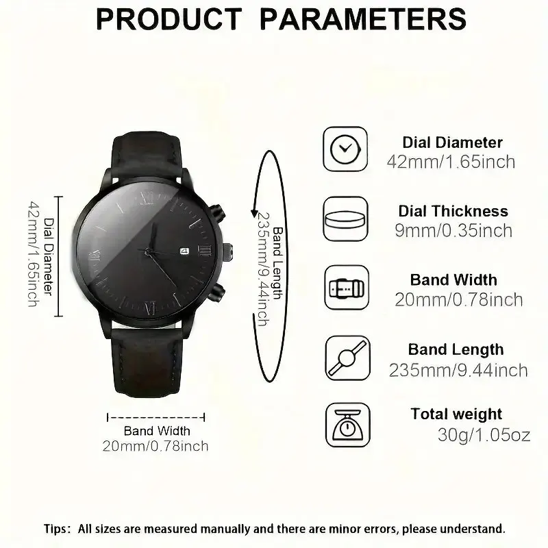 4pc men's quartz watch + bracelet jewelry set, featuring different dials, the perfect gift for brothers and family members
