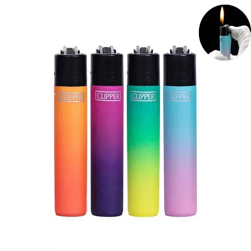 Spanish Original Clipper Gas Lighter with Personality Pattern Refillable Gas Lighter 8 Pieces Boxed Smoking Set Collection Gift