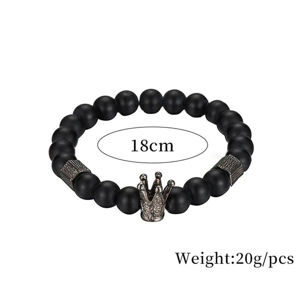 Bracciale a corona fatto a mano in lega di metallo nero Accessorio di moda fai-da-te per l'uso quotidiano, regalo di anniversario per feste