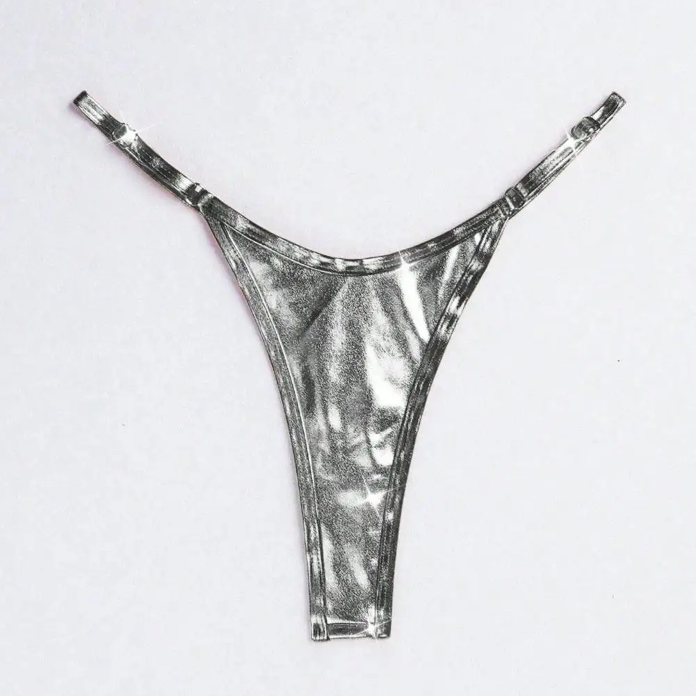 Women G-string Glossy Triangle Shape sexy low waist Beach Swim Briefs Adjustable Strap Anti-septic Thong Lady Briefs Panties
