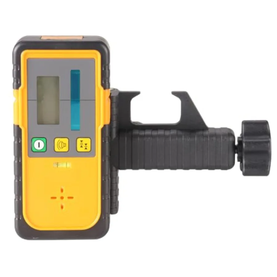 

Цифровой ротационный лазерный приемник с двойным дисплеем и встроенным пузырьковым уровнем, совместимый с ротационными зелеными лазерами со скоростью 600 об/мин - R