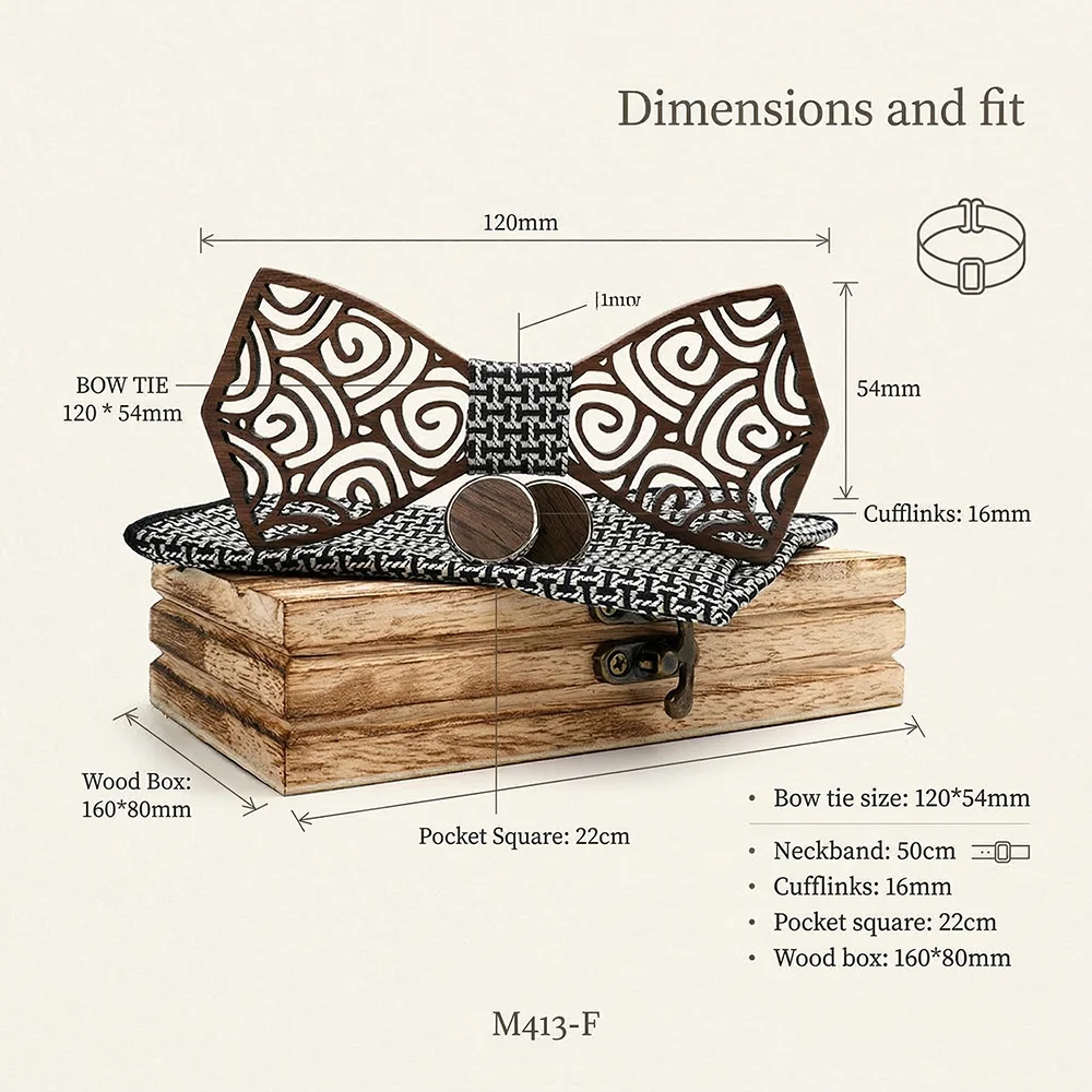 Holz-Fliege-Set mit Einstecktu – Mens Grooming Kit For Wedding Bewertung und Preis