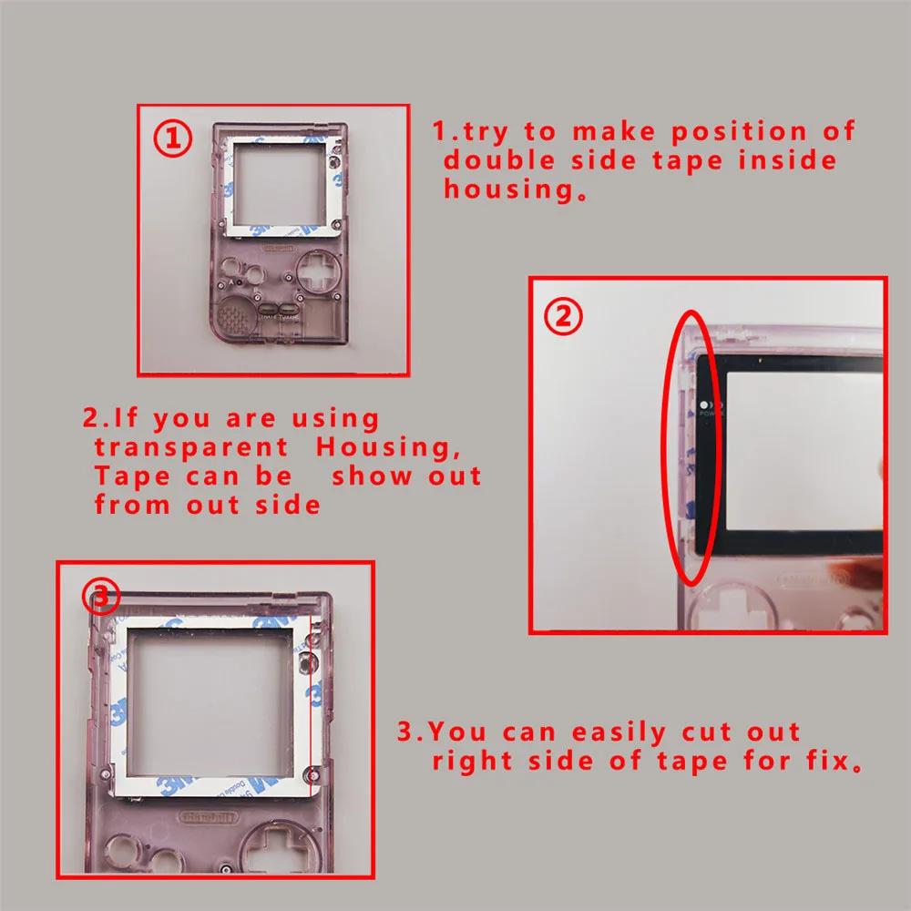 Full Screen IPS LCD Kits With Pre-Cut Shell For GBP LCD IPS Backlight Screen For GAMEBOY POCKET With 36-Colors Background Light