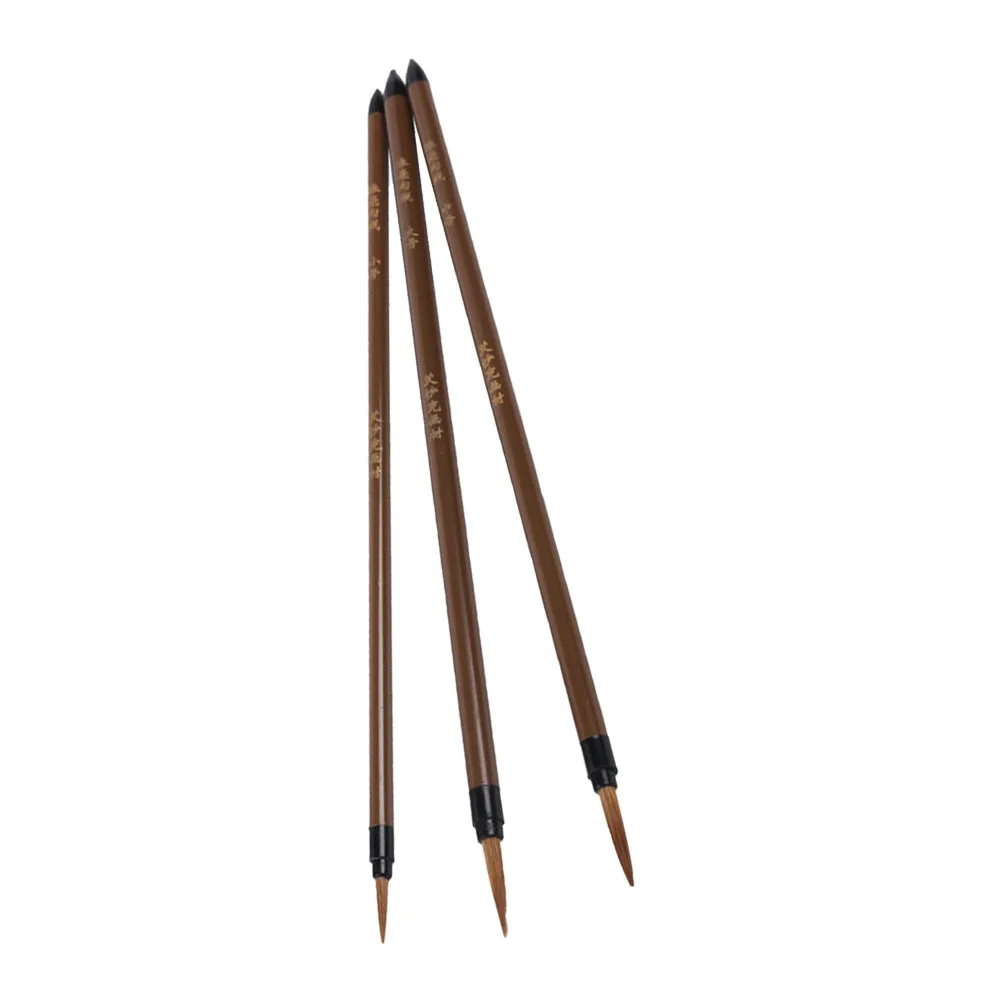 

3Pcs Durable Line Drawing Pens Fine Liner Sketching Detailing Painting Art Supplies Weasel Hair Wood Handle Watercolor Oil