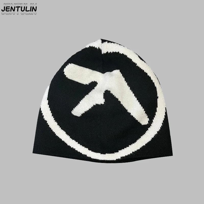 Y2K Gothic retro pullovers solid-colored hats for both Unisex Winter men's hats knitted punk hip-hop streetwear hats for woman
