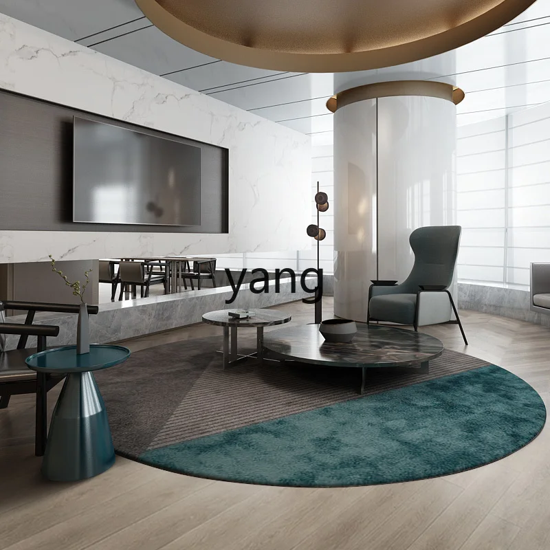 

LTT round carpet living room bedroom rocking chair light luxury simple geometric orange green carpet