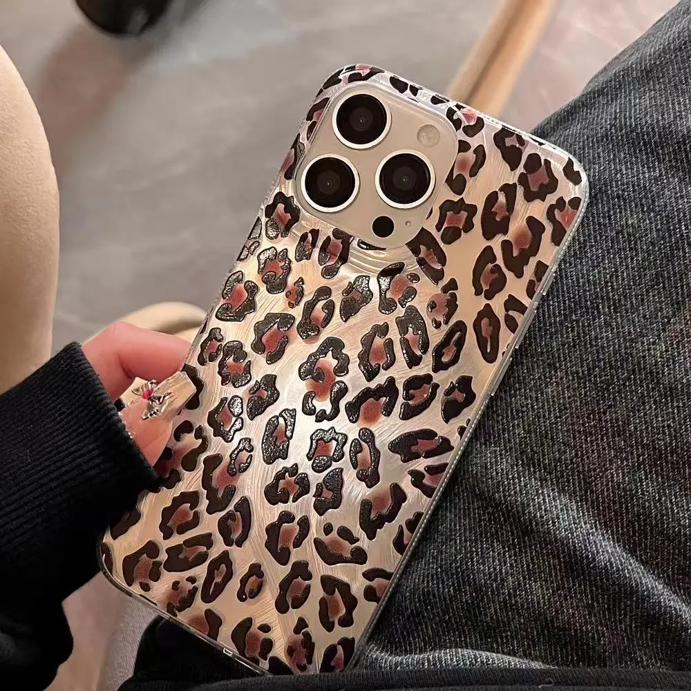 Luxury Laser Leopard Print Silicone Phone Case For Xiaomi Redmi Note 13 12 Pro Plus 5G 12S 11S 10S Redmi 10 12 12C 13 13C Cover