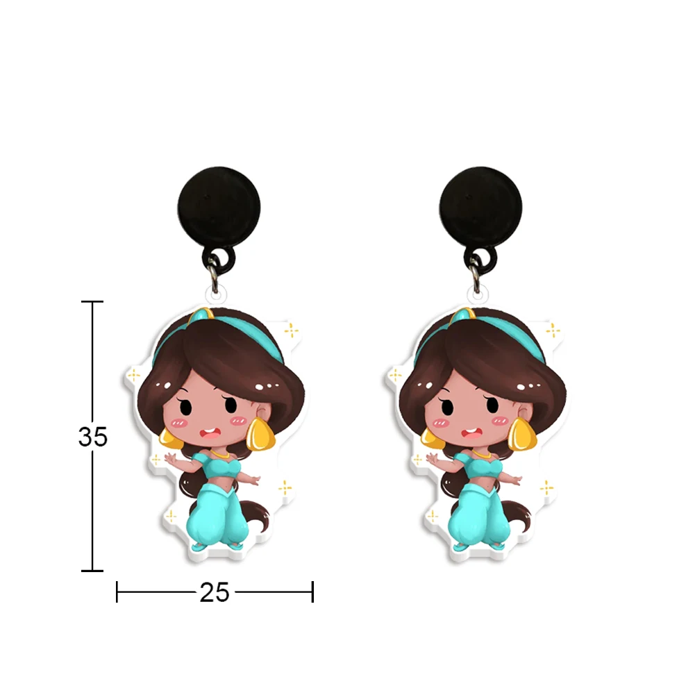 

Disney Lovely Many Princess For Women Girls Beautiful Item Jewelry Special Gifts Acrylic Cute Hanging Pendants Stud Earrings