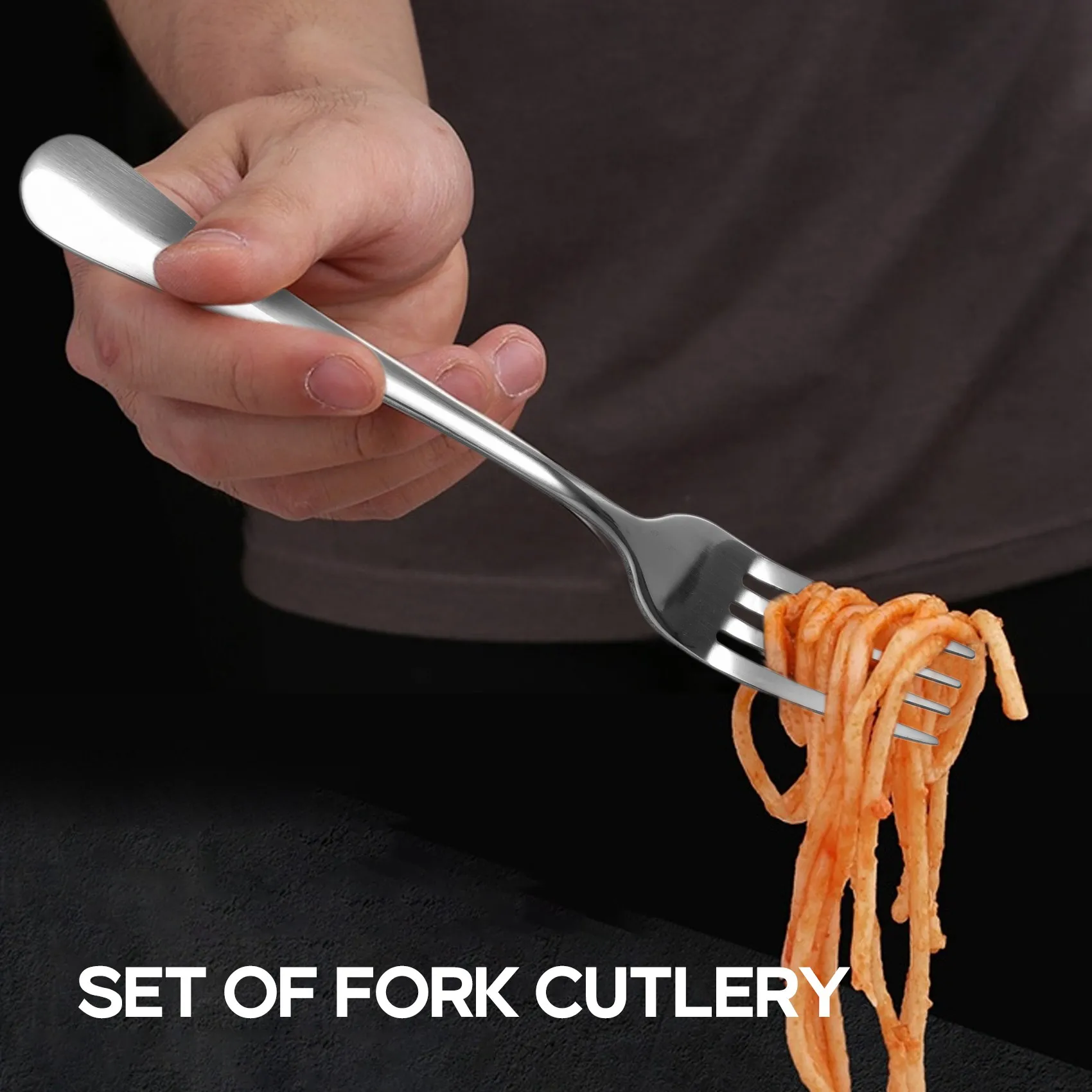 

Luckshopping 10 PCS Fork Table Stainless Steel Steak Fork Forks Cutlery Dinner Table, Fruit Salad, Steak-18.5Cm Total Length