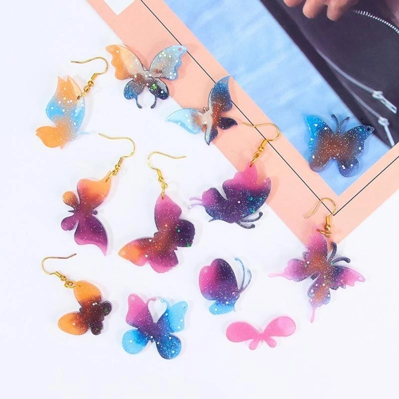  Eye Catching Butterfly Themed Earrings Mold Ear Pendant Silicone Molds Epoxy Resin Mould for Handmade Jewelry Craft
