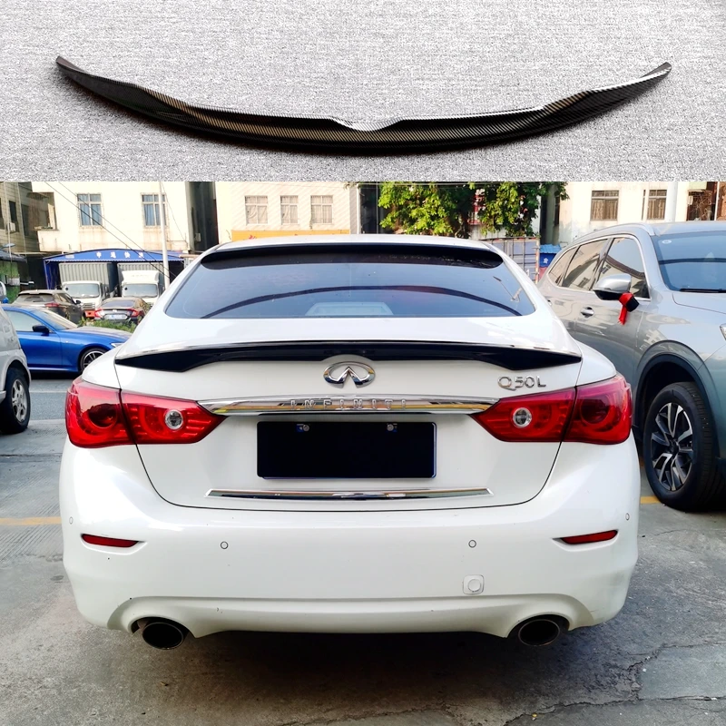 For Infiniti Q50 Q50S Q50L Spoiler 2013-2020 ABS Material Car Rear Wing Primer Color Rear Spoiler For Infiniti Q50 Spoiler