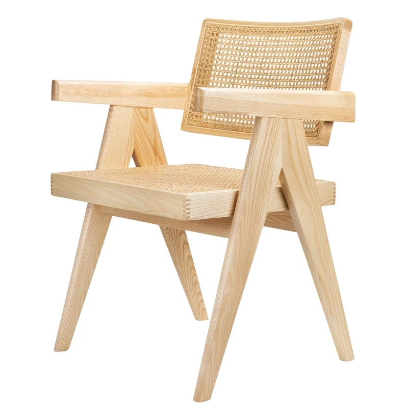 

Rattan Chair Solid Wood Personality Milk Tea Fashion Homestay Bamboo Rattan Restaurant Dining Chair