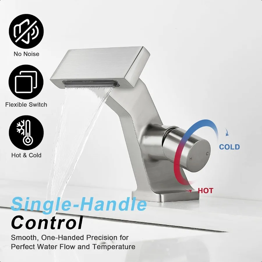 بالوعة الحمام الحنفيات نحى النيكل شلال الحمام صنبور 1 حفرة مقبض واحد النحاس الحمام صنبور سطح جبل مع 2 ply