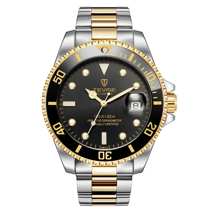 TEVISE Automatic Mechanical Luxurious For Men Waterproof Business&Fashion Stainless Steel Wristwatch