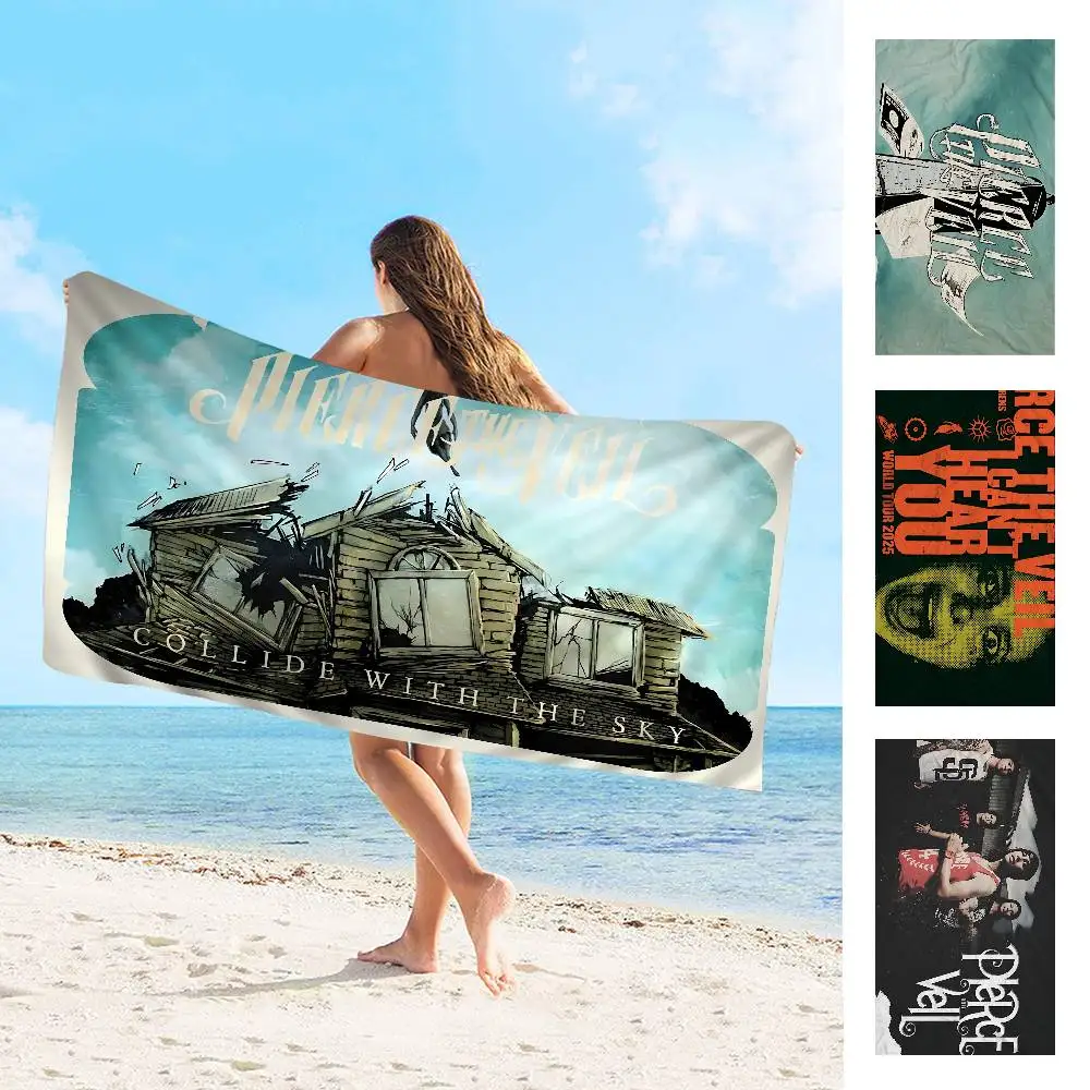 Band P-Pierce The Veil Microfiber Blanket Quick Drying Beach Towels Oversized Printing Super Absorbent Pool Towel Blanket