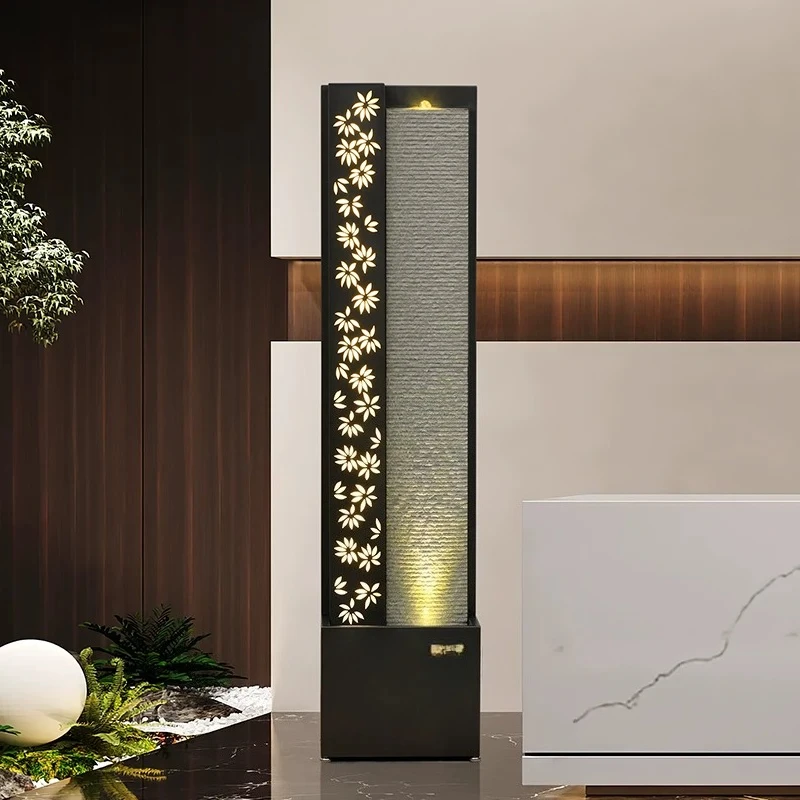 Flow ornament circulating water modern light luxury floor water curtain wall water feature decoration